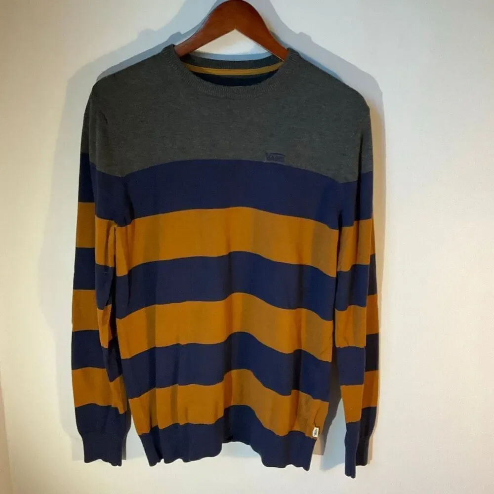 Vintage Y2K Vans Striped Sweater, Medium. 100% cotton